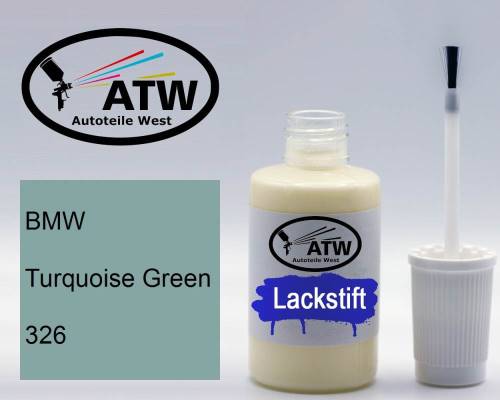 BMW, Turquoise Green, 326: 20ml Lackstift, von ATW Autoteile West.